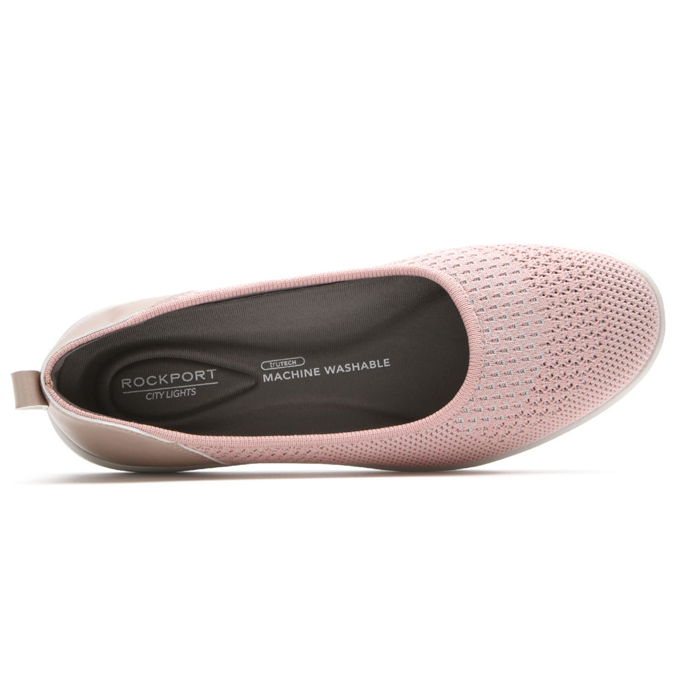 Sapato Vela Rockport Mulher Rosa - Ayva Washable Knit Ballet - 70384MFBO